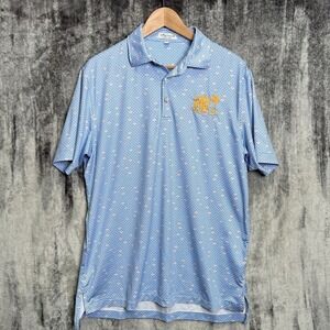 Peter Millar Polo Shirt Mens Medium Blue Sunglasses Print Summer Comfort Golf